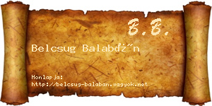 Belcsug Balabán névjegykártya